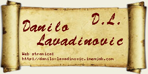 Danilo Lavadinović vizit kartica